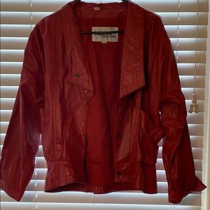 Red leather jacket
